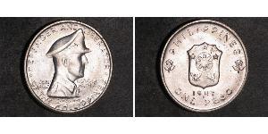 1 Peso Philippines Argent Douglas MacArthur (1880 - 1964) 