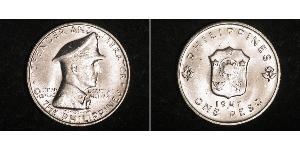 1 Peso Philippines Argent Douglas MacArthur (1880 - 1964) 