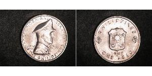 1 Peso Philippines Argent Douglas MacArthur (1880 - 1964) 