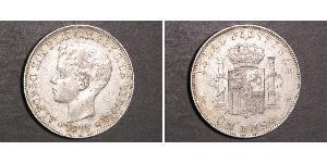 1 Peso Philippines Argent Alfonso XIII of Spain (1886 - 1941)