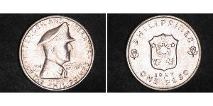 1 Peso Philippines Argent Douglas MacArthur (1880 - 1964) 