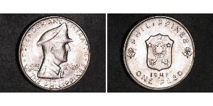 1 Peso Philippines Argent Douglas MacArthur (1880 - 1964) 