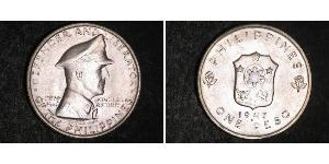 1 Peso Philippines Argent Douglas MacArthur (1880 - 1964) 