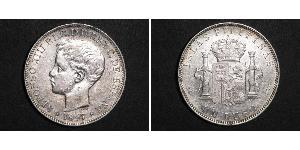 1 Peso Philippines Argent Alfonso XIII of Spain (1886 - 1941)