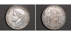 1 Peso Philippines Argent Alfonso XIII of Spain (1886 - 1941)