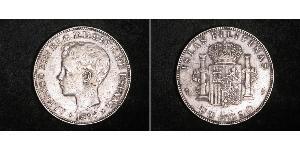 1 Peso Philippines Argent Alfonso XIII of Spain (1886 - 1941)