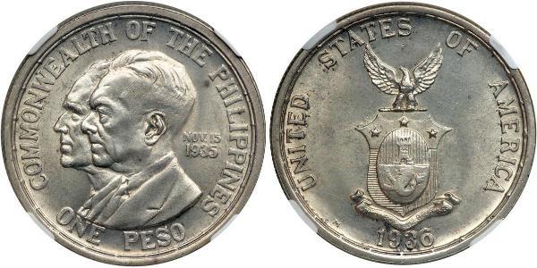 1 Peso Philippines Argent 