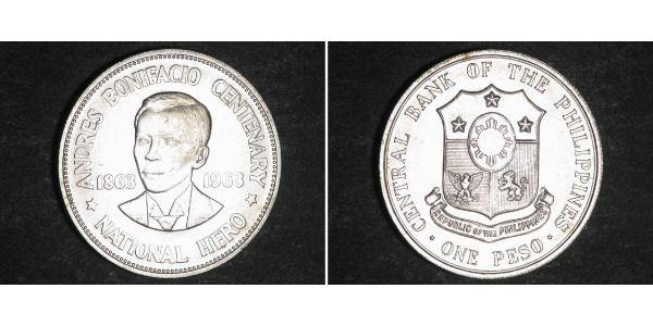 1 Peso Philippines Argent 