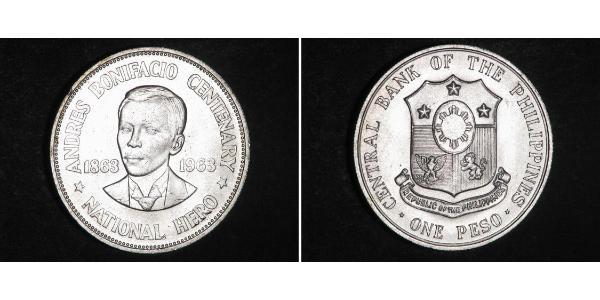 1 Peso Philippines Argent 