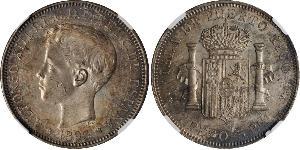 1 Peso Porto Rico Argent Alfonso XIII of Spain (1886 - 1941)