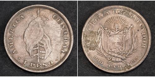 1 Peso Salvador Argent 