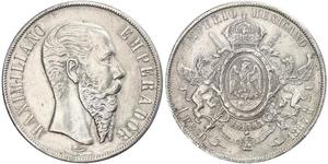 1 Peso Second Empire mexicain (1864 - 1867) Argent Maximilian I of Mexico (1832 - 1867)