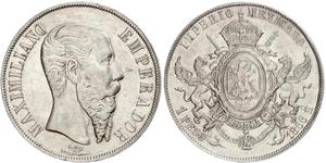 1 Peso Second Empire mexicain (1864 - 1867) Argent Maximilian I of Mexico (1832 - 1867)