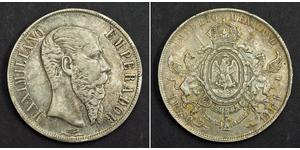 1 Peso Second Empire mexicain (1864 - 1867) Argent Maximilian I of Mexico (1832 - 1867)