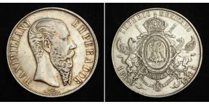 1 Peso Second Empire mexicain (1864 - 1867) Argent Maximilian I of Mexico (1832 - 1867)