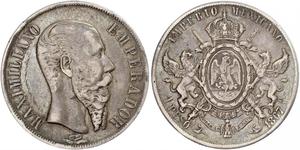 1 Peso Second Empire mexicain (1864 - 1867) Argent Maximilian I of Mexico (1832 - 1867)