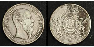 1 Peso Second Empire mexicain (1864 - 1867) Argent Maximilian I of Mexico (1832 - 1867)