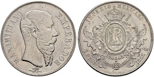 1 Peso Second Empire mexicain (1864 - 1867) Argent Maximilian I of Mexico (1832 - 1867)