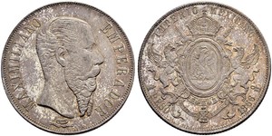 1 Peso Second Empire mexicain (1864 - 1867) Argent Maximilian I of Mexico (1832 - 1867)