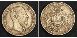 1 Peso Second Empire mexicain (1864 - 1867) Argent Maximilian I of Mexico (1832 - 1867)