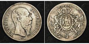 1 Peso Second Empire mexicain (1864 - 1867) Argent Maximilian I of Mexico (1832 - 1867)