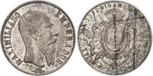 1 Peso Second Empire mexicain (1864 - 1867) Argent Maximilian I of Mexico (1832 - 1867)