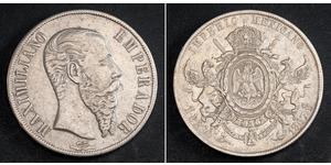 1 Peso Second Empire mexicain (1864 - 1867) Argent Maximilian I of Mexico (1832 - 1867)