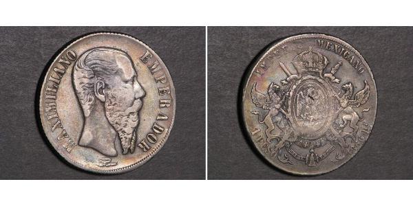 1 Peso Second Empire mexicain (1864 - 1867) Argent Maximilian I of Mexico (1832 - 1867)
