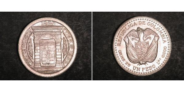 1 Peso Colombia Argento 