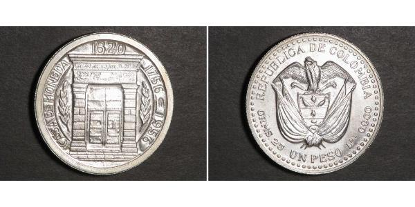 1 Peso Colombia Argento 