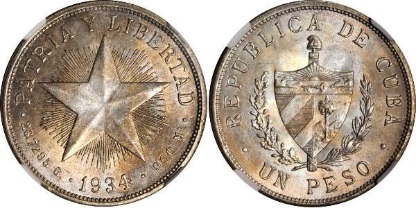 1 Peso Cuba Argento 