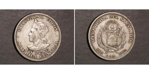 1 Peso El Salvador Argento Cristoforo Colombo (1451 - 1506)