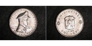 1 Peso Filippine Argento Douglas MacArthur (1880 - 1964) 