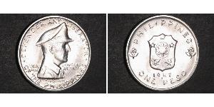1 Peso Filippine Argento Douglas MacArthur (1880 - 1964) 