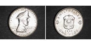 1 Peso Filippine Argento Douglas MacArthur (1880 - 1964) 