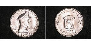 1 Peso Filippine Argento Douglas MacArthur (1880 - 1964) 