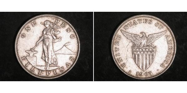 1 Peso Filippine Argento 
