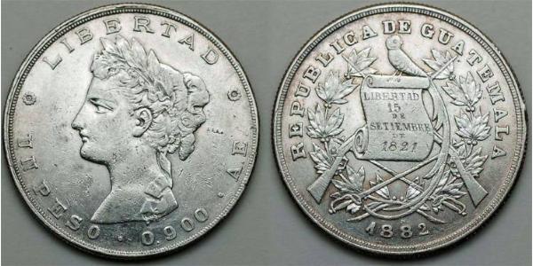 1 Peso Guatemala Argento 