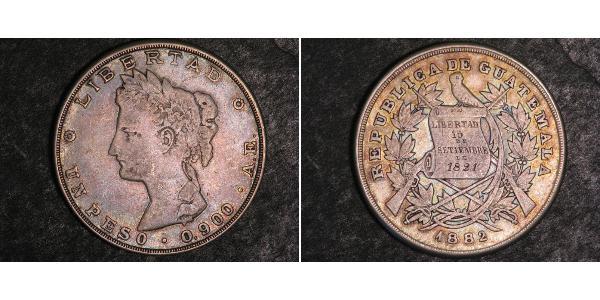 1 Peso Guatemala Argento 