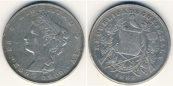 1 Peso Guatemala Argento 
