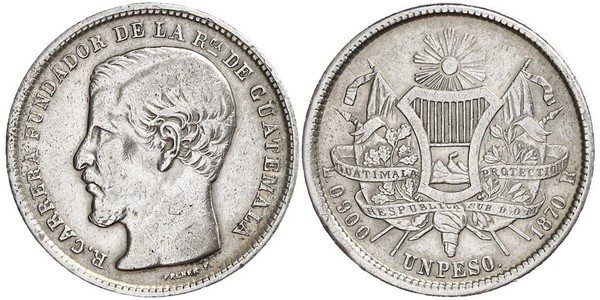 1 Peso Guatemala Argento 