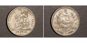 1 Peso Guatemala (1838 - ) Argento 