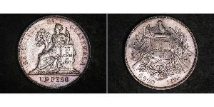 1 Peso Guatemala (1838 - ) Argento 