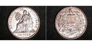 1 Peso Guatemala (1838 - ) Argento 