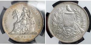 1 Peso Guatemala (1838 - ) Argento 