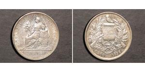 1 Peso Guatemala (1838 - ) Argento 