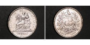 1 Peso Guatemala (1838 - ) Argento 