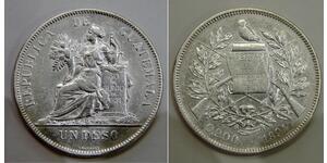 1 Peso Guatemala (1838 - ) Argento 