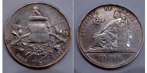 1 Peso Guatemala (1838 - ) Argento 