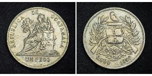 1 Peso Guatemala (1838 - ) Argento 